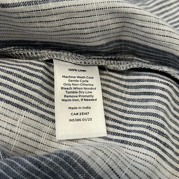 Haven Well Within blue/white stripe 100% linen dress. Size XXL - Picture 9 of 11